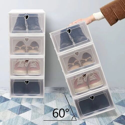 Lot de 20 Boîtes à Chaussures Empilables Transparentes – Organisateur de Rangement avec Tiroir