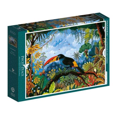 Puzzle 1000 pièces Pieces & Peace Toucan Bleu par Alain Thomas - 69 x 47,8 cm