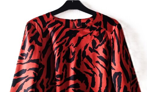 Tunique 1.2.3 Taille 38 Orange Brique Et Noire Polyester Tbe