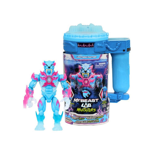 Figurine Mutator Mrbeast Lab Lighting Strike - 13 Cm, Rose Et Bleu Articulée