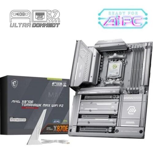 Carte mère ATX MSI MAG X870E TOMAHAWK MAX WIFI PZ - AMD X870E, DDR5 8400 MHz, Wi¿Fi 7
