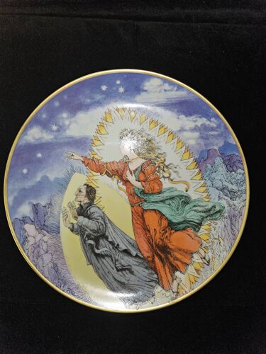 7 assiettes porcelaine SPAL Lima de Freitas"La Divine Comédie" Dante 1984