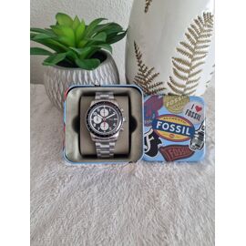 Montre Fossil Homme Sport Tourer Chronographe Cadran Noir Bracelet Acier Fs6045