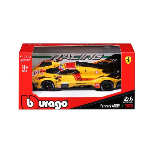 Bburago 1/43 Ferrari Racing - 499p Le Mans 2025 #83 - Jaune - Boite Souple