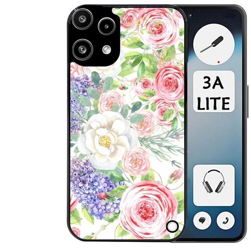 Coque noire Taperso pour Nothing phone 3A LITE avec motif fleur couleur pastel