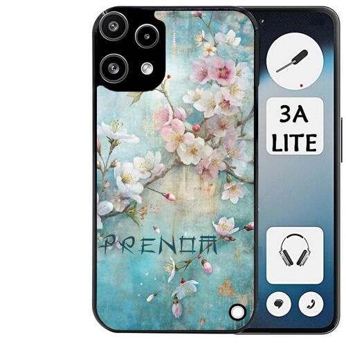 Coque noire Taperso pour Nothing phone 3A LITE avec motif fleur sakura personnalisee