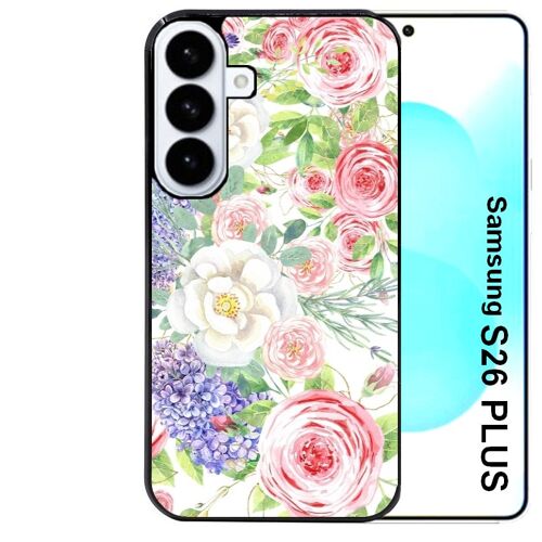 Coque noire Taperso pour Galaxy S26 PLUS avec motif fleur couleur pastel