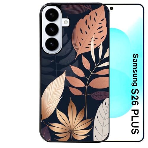 Coque noire Taperso pour Galaxy S26 PLUS avec motif jungle et feuilles