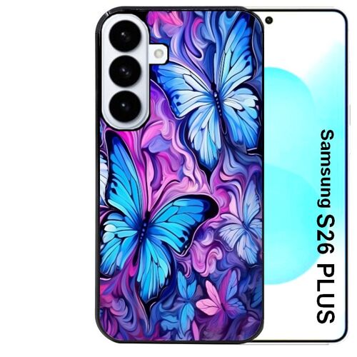 Coque noire Taperso pour Galaxy S26 PLUS avec motif papillon violet UV