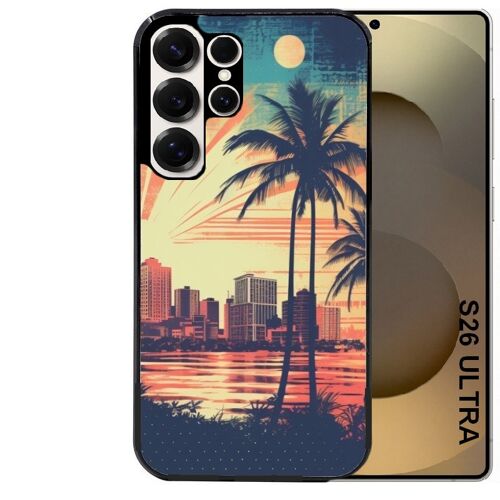 Coque noire Taperso pour Galaxy S26 ULTRA avec motif hawaii retro