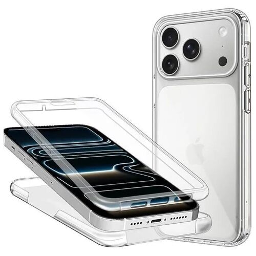 Coque pour iPhone 17 Pro Max Étui Transparent de Protection à 360 Degrés Full avec Protecteur d'Écran-Silicone Housse - NONOVIVI