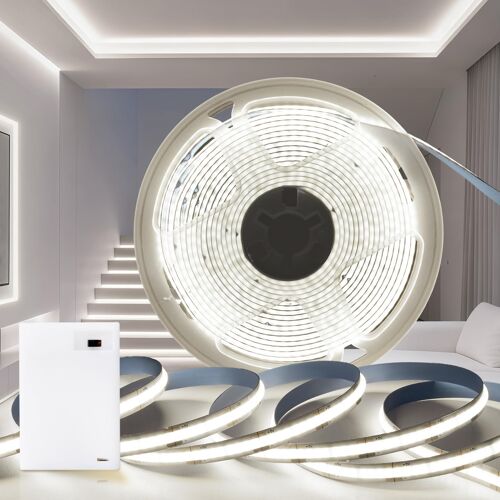 Kalanka-Ruban Led Pile Batterie 1m, Bande Led 6000k Blanc Froid 320leds/M 5v Alimentée À Batterie Bande Led Autocollant Découpable Pour Sous Le Meuble De Cuisine, Étagères, Placard