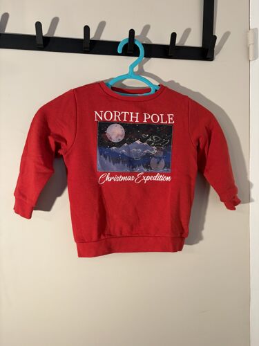 Sweat Rouge Merry Christmas North Pole - Enfant 3 Ans - Style École