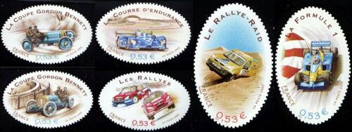 France 2005, Très Belle Série Complète Timbres Neufs** Luxe Yvert 3795 3796 3797 3798 3799 3800, Coupes Gordon Bennett, Courses De Voitures.