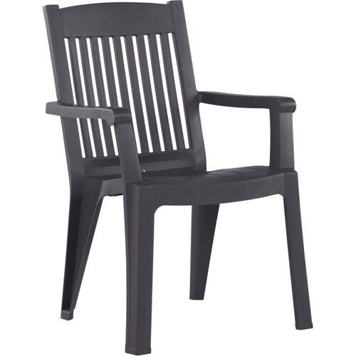 Fauteuil De Jardin Grosfillex Iruba Lot De 2 Anthracite Résine Pliant