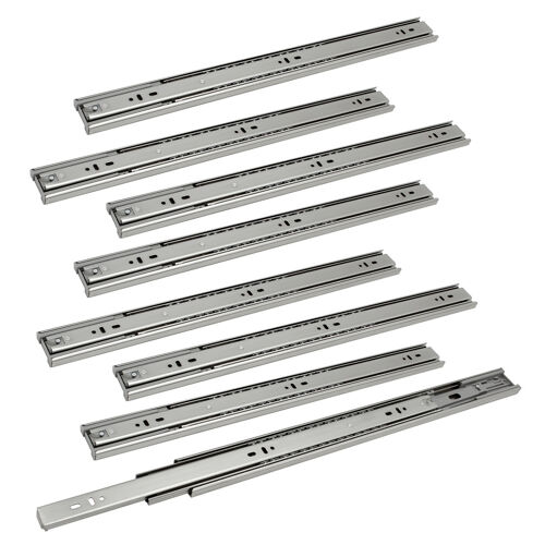 Glissières de tiroirs 45mm Coulisse à billes à sortie totale pour charge lourde, glissière étroite 600mm 8 pièces