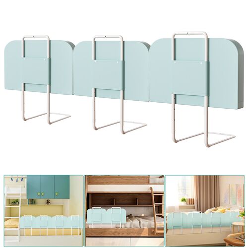 Barrière De Lit Réglable En Hauteur Anti-Chute Tube En Acier Réglable De 40 À 60 Cm Pour Lit D'enfant Lit De Parent 3x60cm Vert