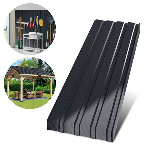 24x Tôles profilées ondulées revêtement mur toit abri de jardin,Gris,115cm x 45cm = 12m²