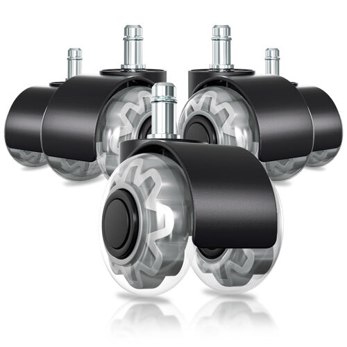 5 roulettes pour chaise de bureau avec rotation à 360 degrés, anti-rayures, silencieuses et faciles à installer.