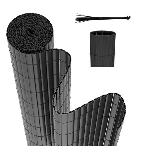 Canisse En Pvc Occultant Cloture, Pour Le Jardinet Balcon Clôture Brise-Vent, Intimité, Avec Serre-Câbles Gris 90 X 800cm