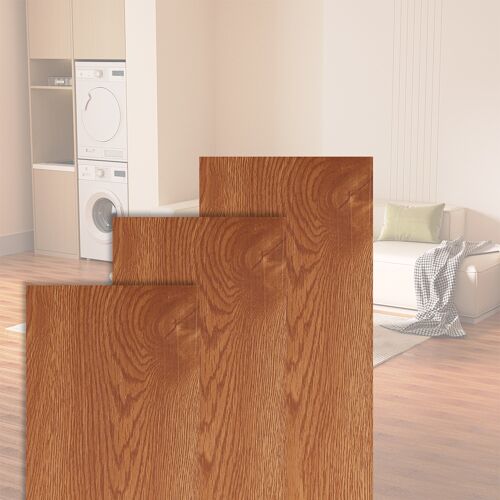 Revêtement de Sol Adhésif PVC Vinyle 49 Pièces 3,92 m² Effet bois beige doré