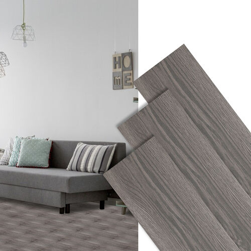 Lames de sol PVC adhésives,Boite de 63 lames vinyle auto,adhésives,Chêne Nuit, env.9m²