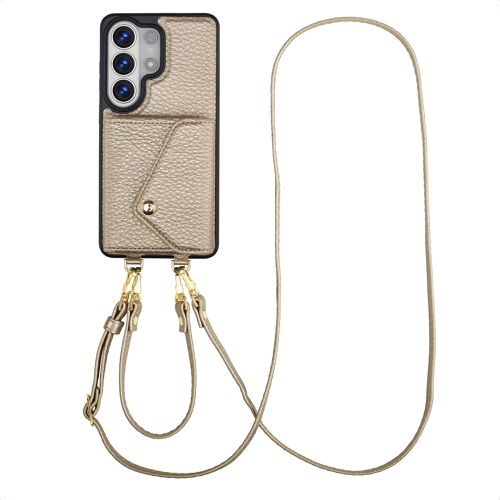 Selencia Coque de télephone Sera avec cordon et porte-cartes enveloppe Samsung Galaxy S26 Ultra Champagne