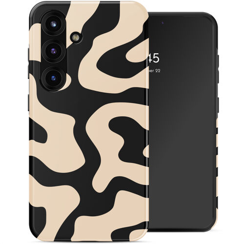 Selencia Coque arrière Vivid avec MagSafe Samsung Galaxy S25 Art Wave Black