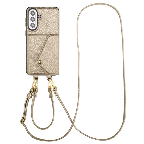 Selencia Coque de télephone Sera avec cordon et porte-cartes enveloppe Samsung Galaxy A57 (5G) Champagne