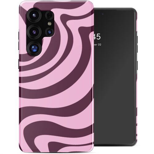 Selencia Coque arrière Vivid avec MagSafe Samsung Galaxy S25 Ultra Wavy Swirl Pink Plum