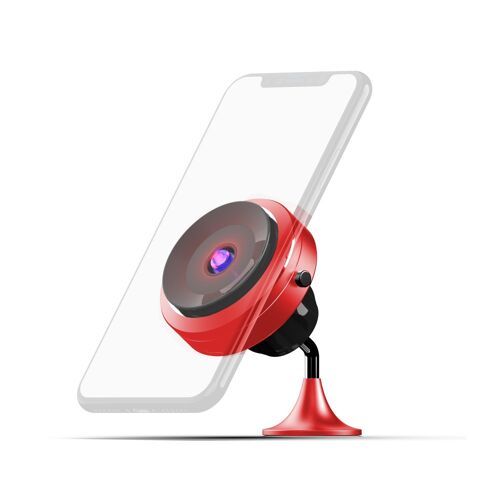 MISURA MA05- Support pour téléphone portable avec ventouse et chargement sans fil QC3.0 - RED