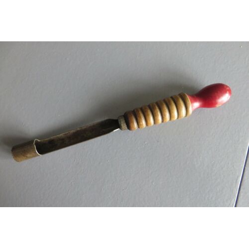 Ancien Vide Pomme Manche En Bois Collector
