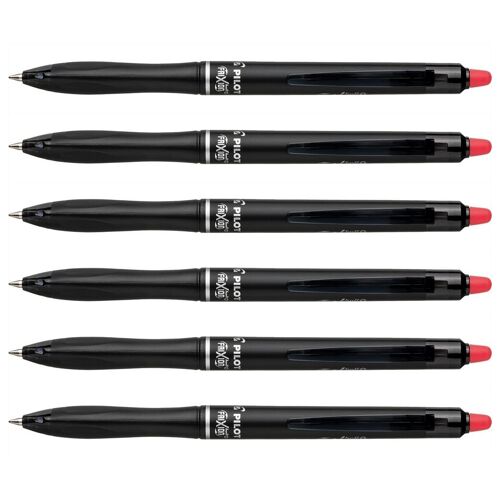 Pilot Lot De 6 Stylos Roller Effaçable Frixion Ball Plus Rétractable Pointe Moyenne Rouge