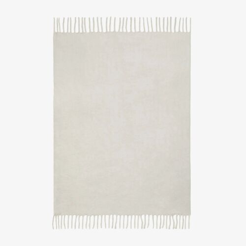 Plaid 150x130 cm avec franges Dorota Blanc