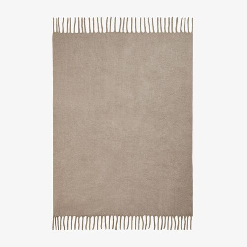 Plaid 150x130 cm avec franges Dorota Brun Blé