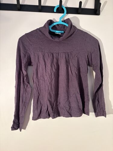 Sous-Pull Col Roulé Fille Cyrillus Violet À Pois Blancs - 10 Ans - Style École