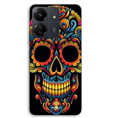Coque Pour Xiaomi Redmi 13C 4g Tête de mort calavera coloré Maniacase