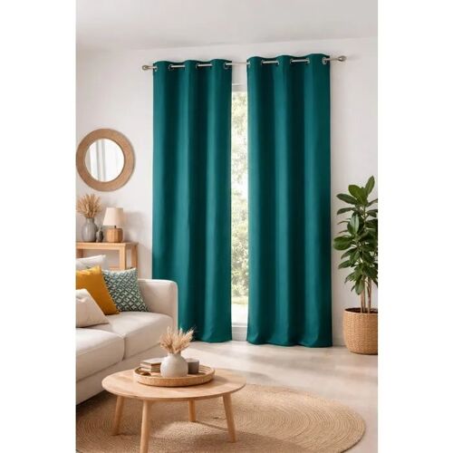 Rideau A Oeillets 140 X 280 Cm Absolu Emeraude