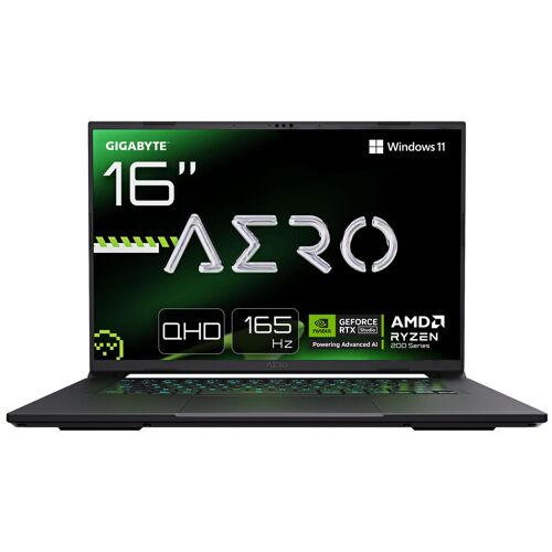 GIGABYTE AERO X16 Ordinateur Portable Gaming - 16", 165Hz WQXGA, Ryzen 9 270, RTX 5070, 16Go DDR5 5200MHz, SSD Gen4 1To, Windows 11 Home, Garantie 2 ans, Dolby Atmos, AERO X16 3WHL3FRC94AH