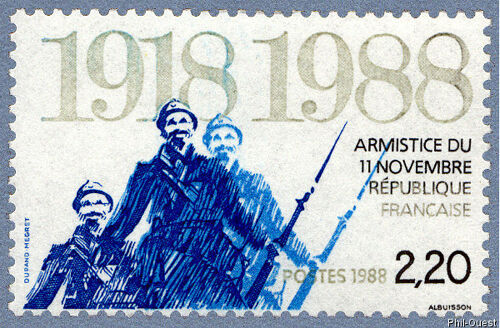 70ème Anniversaire De L'Armistice Du 11 Novembre 1918 : Poilus Année 1988 N° 2549 Yvert Et Tellier Luxe