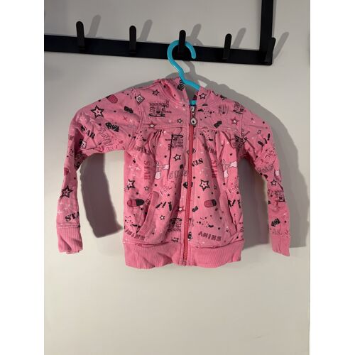 Gilet Sweat Zippé Rose À Motifs Graphiques Shiny - Fille 4 Ans - Style École