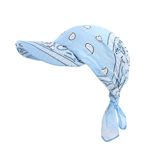 Foulard À Visière ¿ Motif Cachemire ¿ Coton Respirant ¿ Protection Uv ¿ Unisexe / Taille Unique / Bleu Clair