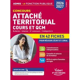 Concours Attaché Territorial En 42 Fiches 2026-2027 - Cours Et Qcm