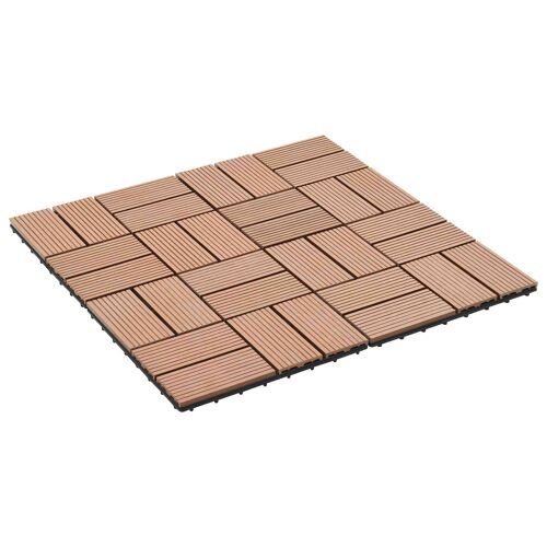 Vidaxl Carreau De Terrasse 22 Pcs Marron 30 X 30 Cm Wpc