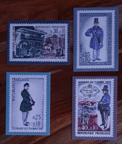 Lot De 4 Cartes Postales Prétimbrées - Journée Du Timbre 67 À 70 - Facteurs