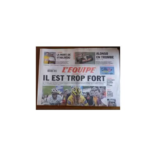Journal L’Équipe: Mort De Jean Stablinski.Rasmussen-Contador Sur Les Routes Du Tour.