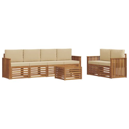Vidaxl Ensemble De Canapés D'extérieur Avec Coussin Naturel Et Beige