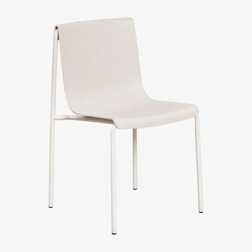 Pack de 2 chaises de salle à manger en polypropylène Ismene Blanc de Pierre