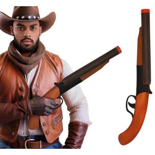 Fusil À Recoil Factice Western Cowboy 50cm Brun