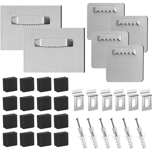 MEVRONISSHOP-6 Supports Pour Photos et Miroirs Crochet Cadre Fixatin Crochet Mural Tableau Invisibles Crochets Autocollants Pour Tableaux Avec Adhésif de Surface¿6*8cm, 4*4cm)